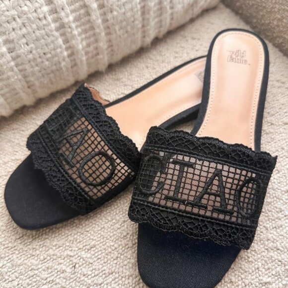 Women's Josephina Lace Flat Sandals - Wild Fable™ Black - Picture 3 of 6